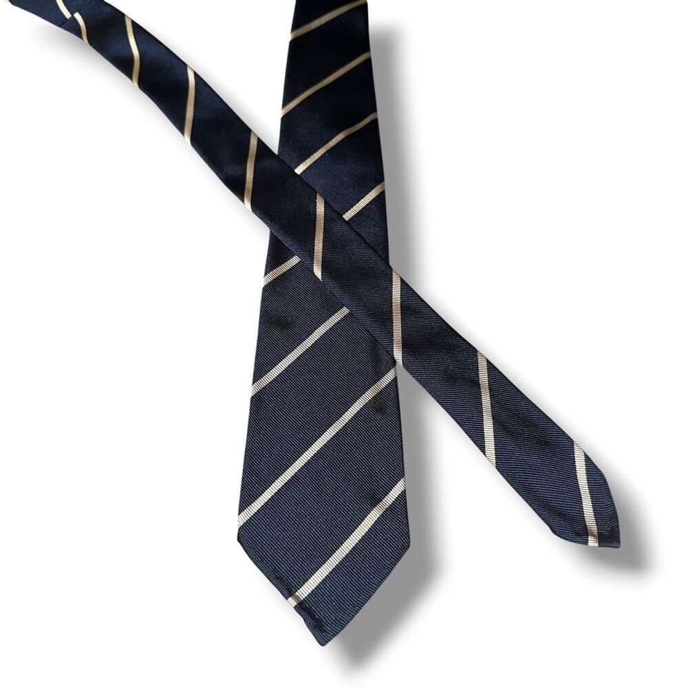 Sid Mashburn Navy & White Rep Stripe 100% Silk Necktie